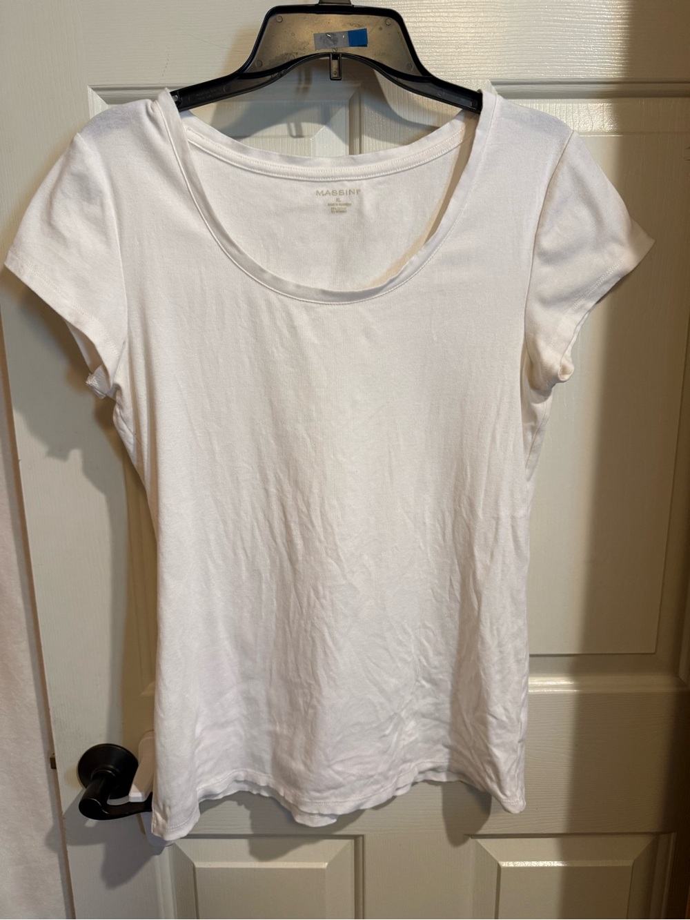 Massini White Short-Sleeve Scoop Neck Tee